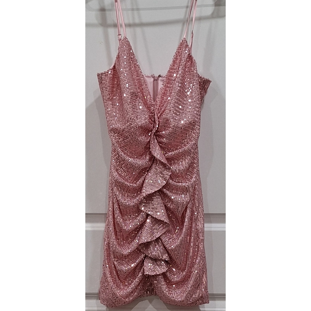 Fashion Nova Pink Sequin Mini Dress